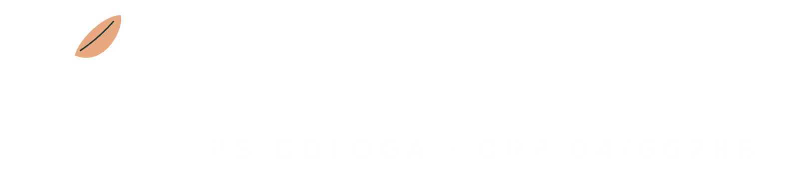 Logomarca Odalia Costa, psicóloga, CRP 04/66286 (versão branca)